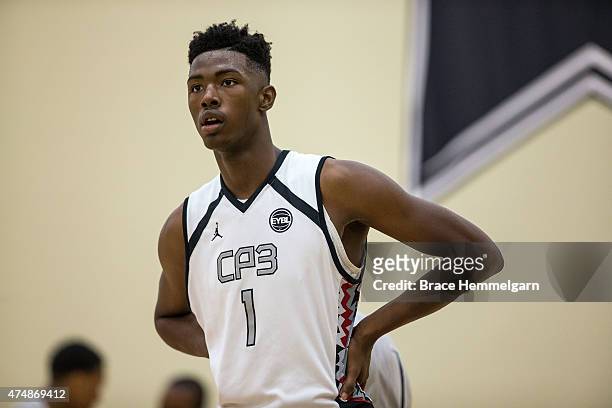 Harry Giles from Team CP3 and Wesleyan Christian Academy during Session Four of the Nike EYBL on May 23, 2015 at Maple Grove Community Gym in Maple...