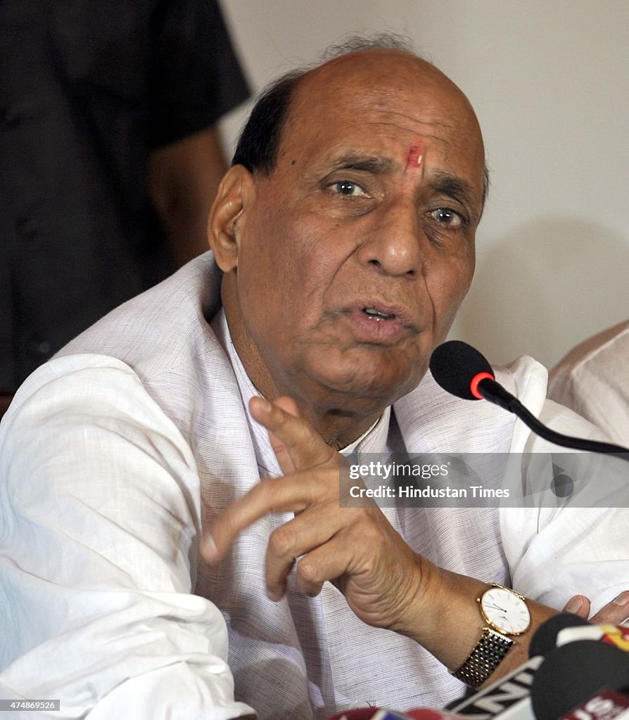 Union Home Minister Rajnath Singh Addressing A Press Conference In Jammu