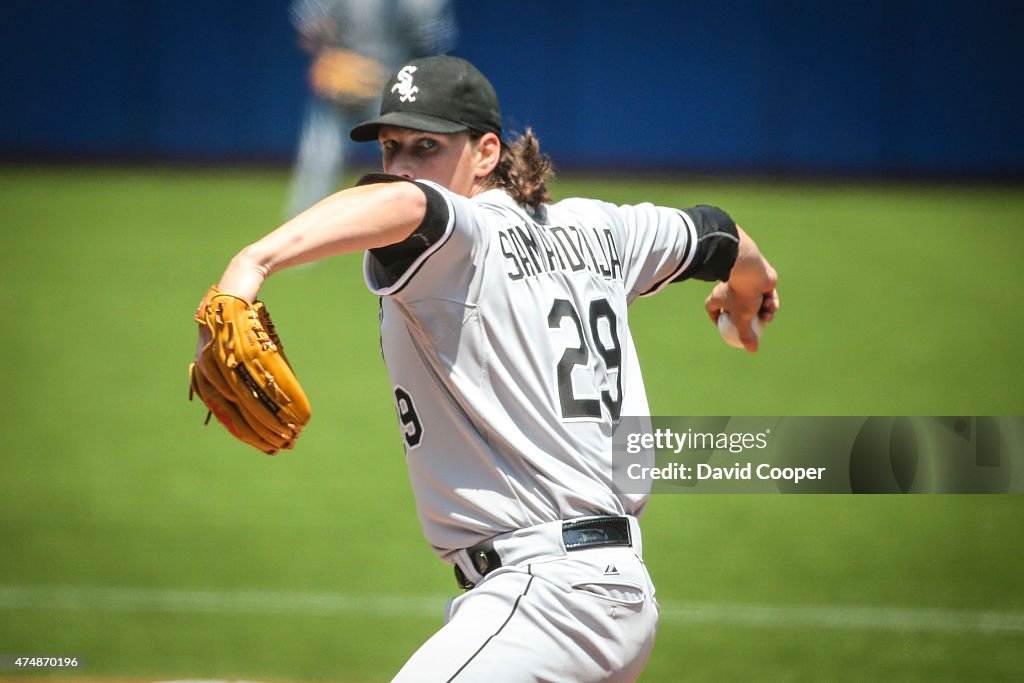 Jeff Samardzija (29) of the Chicago White Sox pitches from the mound
