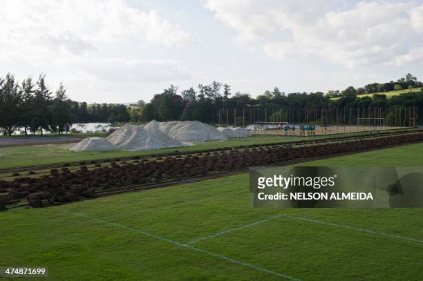 View of the Clube Atletico Sorocaba training centre in Sorocaba, some 100 km from Sao Paulo, which will host Algeria's national football team during...