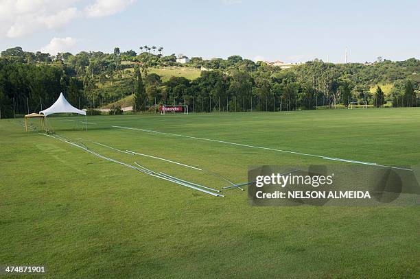 View of the Clube Atletico Sorocaba training centre in Sorocaba, some 100 km from Sao Paulo, which will host Algeria's national football team during...