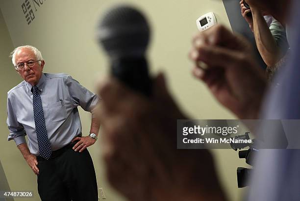 Democratic presidential candidate and U.S. Sen. Bernie Sanders listens a question from the audience during a town meeting campaign event at the New...
