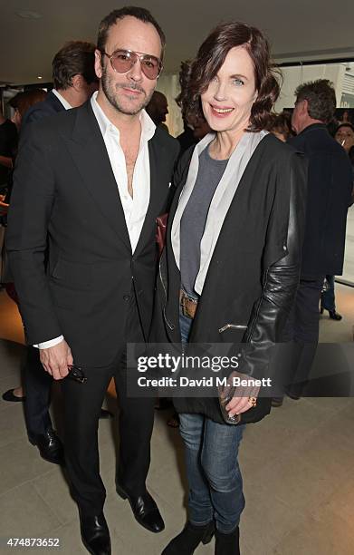 Tom Ford and Elizabeth McGovern attend the London premiere of 'The True Cost' at the Curzon Bloomsbury on May 27, 2015 in London, England.