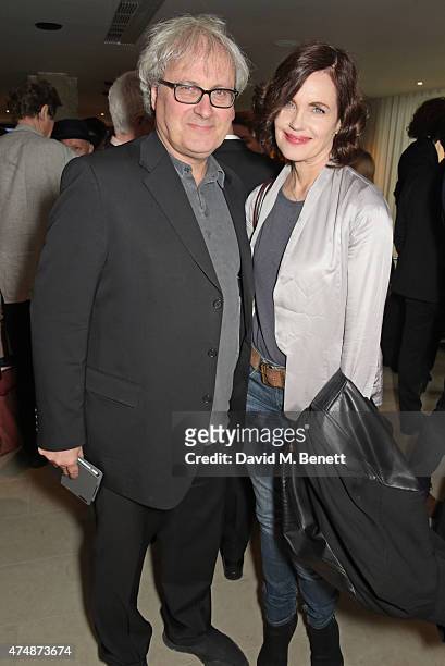 Simon Curtis and Elizabeth McGovern attend the London premiere of 'The True Cost' at the Curzon Bloomsbury on May 27, 2015 in London, England.