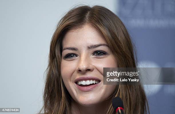 Actress Eugenia 'La China' Suarez attends a press conference to present 'Abzdurdah' at the Dazzler Hotel on May 27, 2015 in Buenos Aires, Argentina.