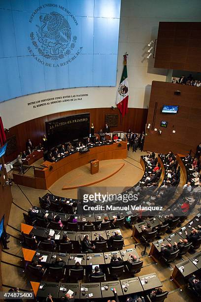 General view at Senate of the Republic during Dilma Rousseff's first official visit to Mexico on May 27, 2015 in Mexico City, Mexico.
