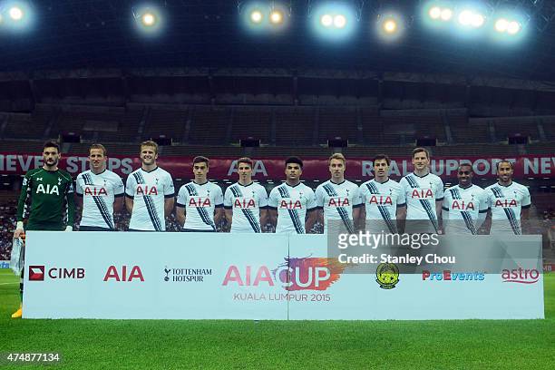 Tottenham Hotspur poses before the match against Malaysia XI during the pre-season friendly match between Malaysia XI and Tottenham Hotspur at Shah...
