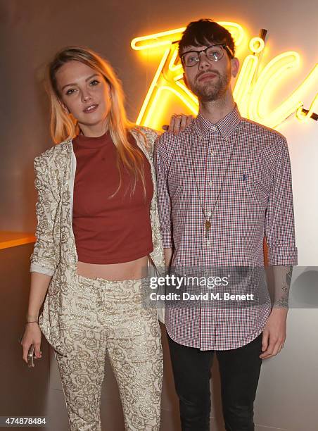 Laura Hayden and Joshua Rumble attend the launch of Veuve Clicquot RICH hosted by Solange Knowles at Cafe Royal on May 27, 2015 in London, England.