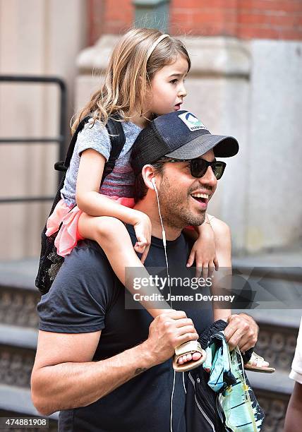 David Blaine and Dessa Blaine seen on the streets of Manhattan on May 27, 2015 in New York City.