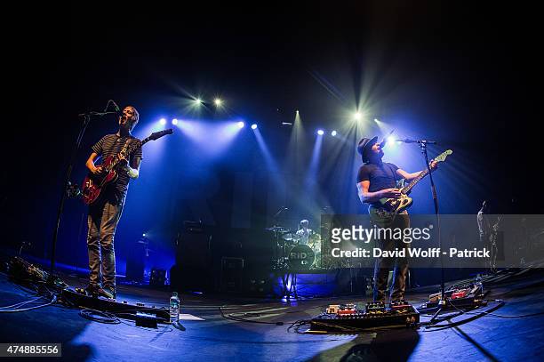 Andy Bell and Mark Gardener from Ride perform at L'Olympia on May 27, 2015 in Paris, France.