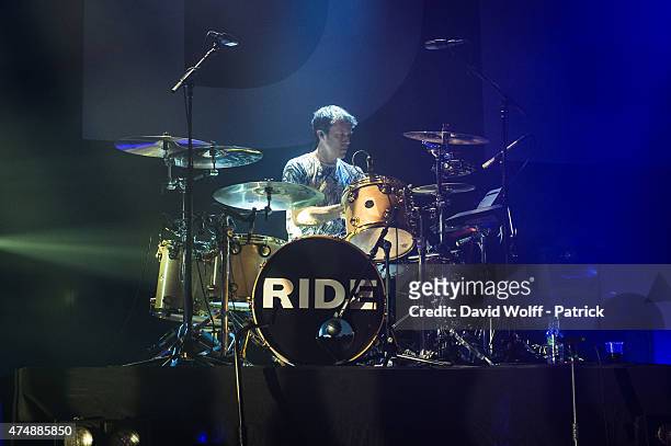 Laurence Colbert from Ride performs at L'Olympia on May 27, 2015 in Paris, France.