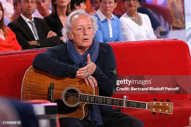 Singer-songwriter Didier Barbelivien attends the 'Vivement Dimanche' French TV Show at Pavillon Gabriel on May 27, 2015 in Paris, France.