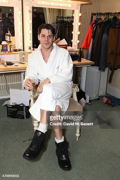 Kenny Doughty backstage after the press night performance of "The Full Monty" at the Noel Coward Theatre on February 25, 2014 in London, England.