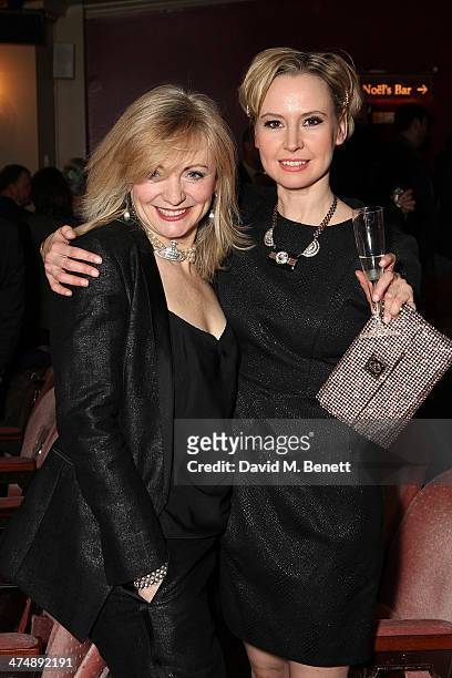 Tracy Brabin and Caroline Carver attend an after party inside the Noel Coward Theatre following the press night performance of "The Full Monty" on...