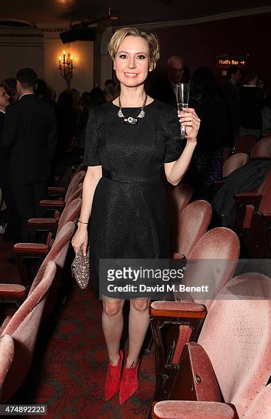 Caroline Carver attends an after party inside the Noel Coward Theatre following the press night performance of "The Full Monty" on February 25, 2014...