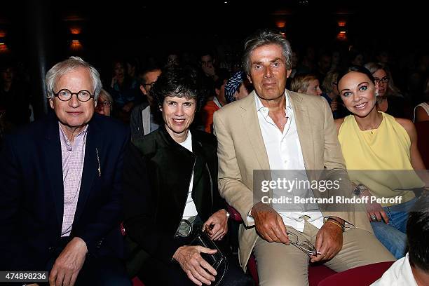 Director Jean-Jacques Annaud and his wife Laurence Duval-Annaud, President of TF1 Nonce Paolini and Catherine Falgayrac attend "Les Franglaises" last...