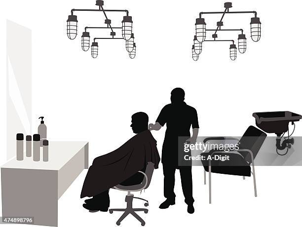 barbershop regular - dressing table stock illustrations