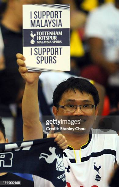 Tottenham Hotspur fan during the pre-season friendly match between Malaysia XI and Tottenham Hotspur at Shah Alam Stadium on May 27, 2015 in Shah...