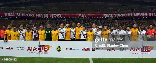 Tottenham Hotspur and Malaysia XI poses before the match against Malaysia XI during the pre-season friendly match between Malaysia XI and Tottenham...