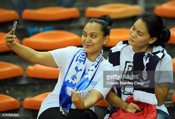 Tottenham Hotspur fans during the pre-season friendly match between Malaysia XI and Tottenham Hotspur at Shah Alam Stadium on May 27, 2015 in Shah...