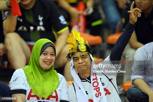 Tottenham Hotspur fans during the pre-season friendly match between Malaysia XI and Tottenham Hotspur at Shah Alam Stadium on May 27, 2015 in Shah...