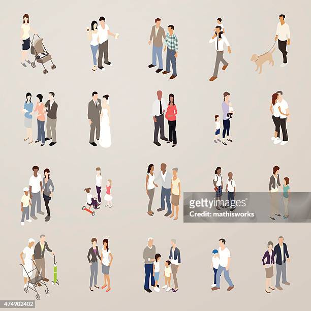 familien-flat icons illustration - illustration mariage stock-grafiken, -clipart, -cartoons und -symbole