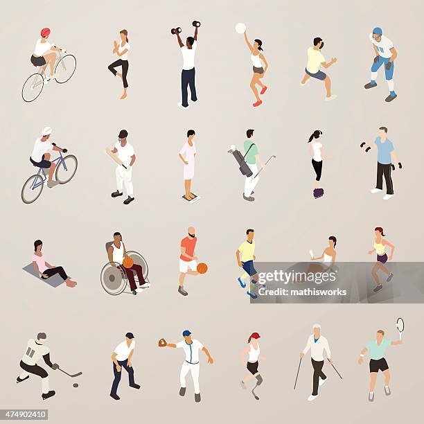 stockillustraties, clipart, cartoons en iconen met sports and fitness people - flat icons illustration - sports official