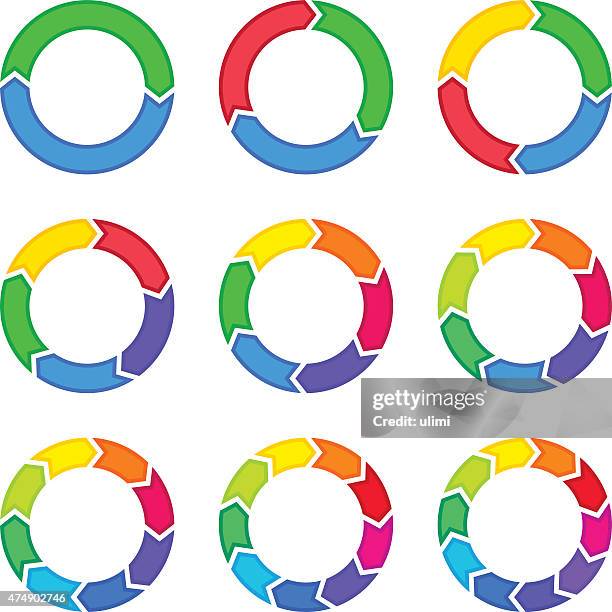 ilustraciones, imágenes clip art, dibujos animados e iconos de stock de flechas - 5 step process cycle