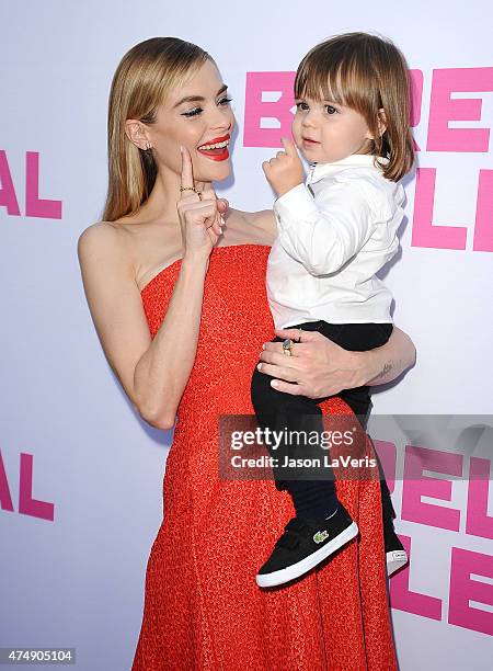 Actress Jaime King and son James Knight Newman attend the premiere of "Barely Lethal" at ArcLight Hollywood on May 27, 2015 in Hollywood, California.