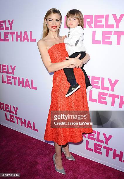 Actress Jaime King and son James Knight Newman attend the premiere of "Barely Lethal" at ArcLight Hollywood on May 27, 2015 in Hollywood, California.