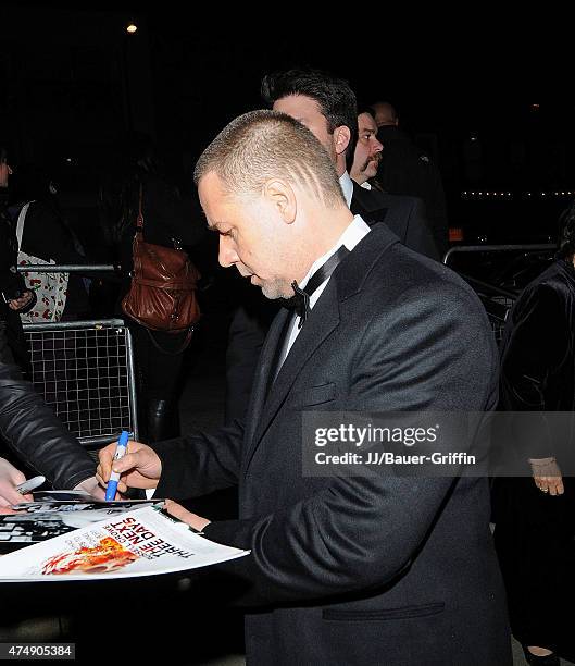 Russell Crowe is seen arriving at the 'Les Miserables' premier after party on December 06, 2012 in London, United Kingdom.