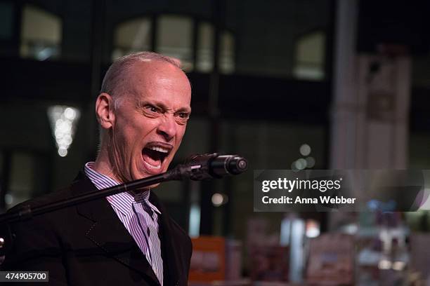 John Waters speaks during John Waters "Carsick" Book Launch Party at PowerHouse Arena on May 27, 2015 in New York City.