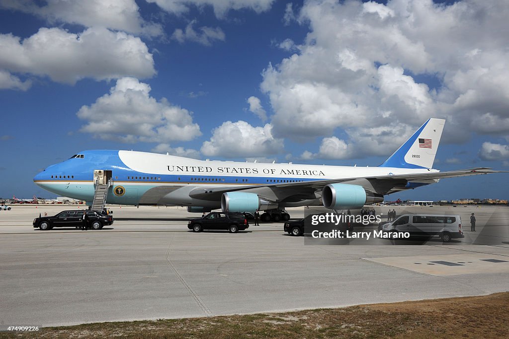 President Obama Arrives In Miami