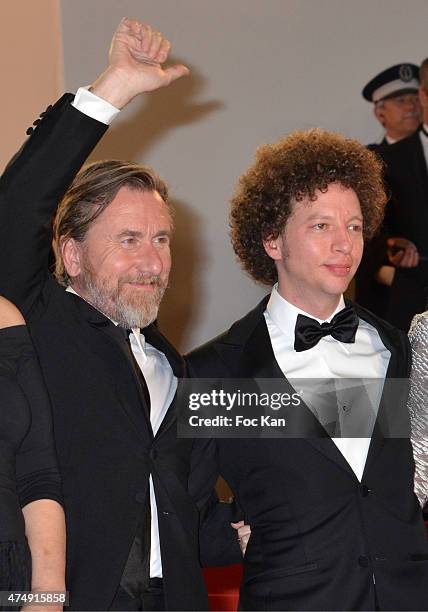 Actor Tim Roth, and Director Michel Franco attend the 'Chronic' Premiere during the 68th annual Cannes Film Festival on May 22, 2015 in Cannes,...