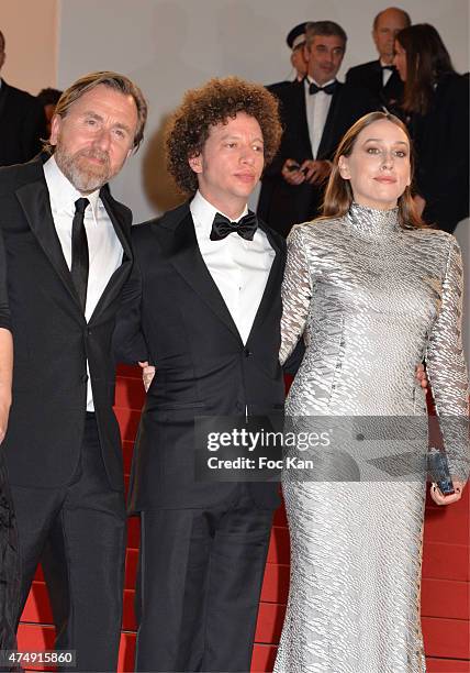 Actor Tim Roth, Director Michel Franco and Actress Sarah Sutherland attend the 'Chronic' Premiere during the 68th annual Cannes Film Festival on May...