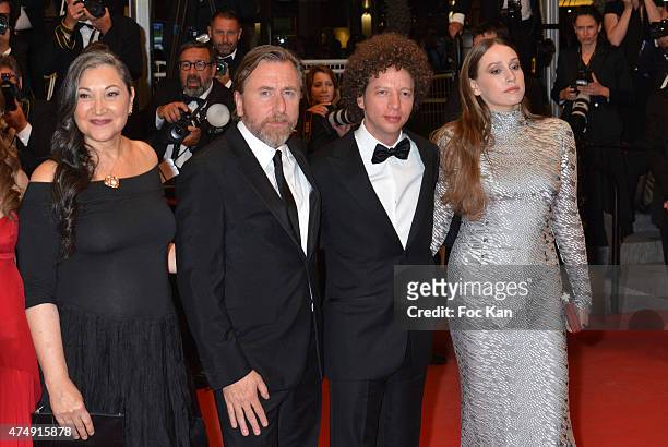 Robin Bartlett, Actor Tim Roth, Director Michel Franco and Actress Sarah Sutherland attend the 'Chronic' Premiere during the 68th annual Cannes Film...