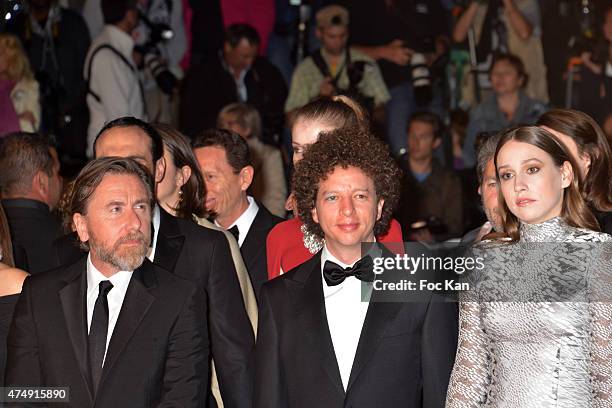 Actor Tim Roth, Director Michel Franco and Actress Sarah Sutherland attend the 'Chronic' Premiere during the 68th annual Cannes Film Festival on May...