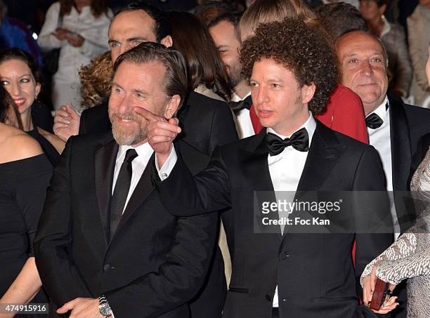 Actor Tim Roth, and Director Michel Franco attend the 'Chronic' Premiere during the 68th annual Cannes Film Festival on May 22, 2015 in Cannes,...