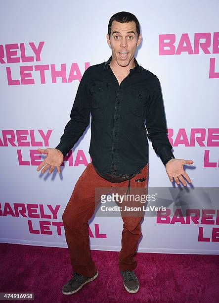 Actor Steve-O attends the premiere of "Barely Lethal" at ArcLight Hollywood on May 27, 2015 in Hollywood, California.