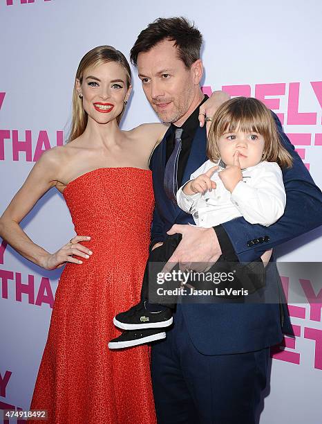 Actress Jaime King, husband Kyle Newman and son James Knight Newman attend the premiere of "Barely Lethal" at ArcLight Hollywood on May 27, 2015 in...