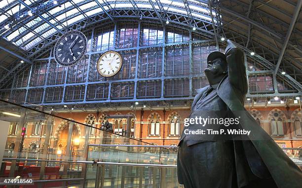 One More Time' by artist Cornelia Parker is unveiled at St Pancras International station on May 28, 2015 in London, United Kingdom. The piece has...