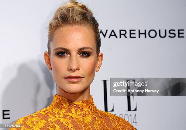 Poppy Delevinge attends the Elle Style Awards 2014 at one Embankment on February 18, 2014 in London, England.