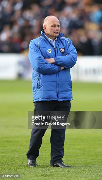 Andy Robinson, the Bristol director of rugby looks on during the Greene King IPA Championship Final 2nd leg match between Worcester Warriors and...