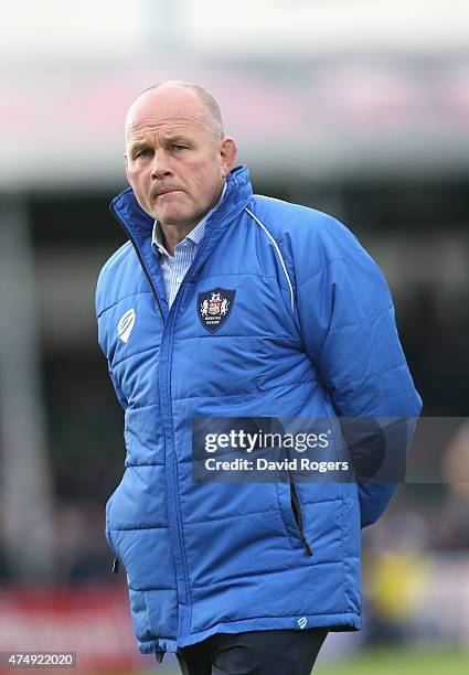 Andy Robinson, the Bristol director of rugby looks on during the Greene King IPA Championship Final 2nd leg match between Worcester Warriors and...