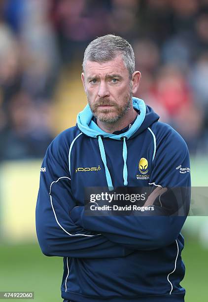 Dean Ryan, the Worcester Warriors director of rugby looks on during the Greene King IPA Championship Final 2nd leg match between Worcester Warriors...