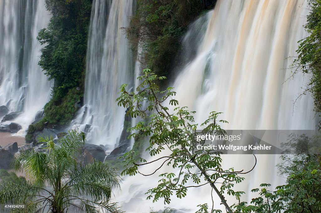 View of Eva and Bossetti Falls, one of the waterfalls of...