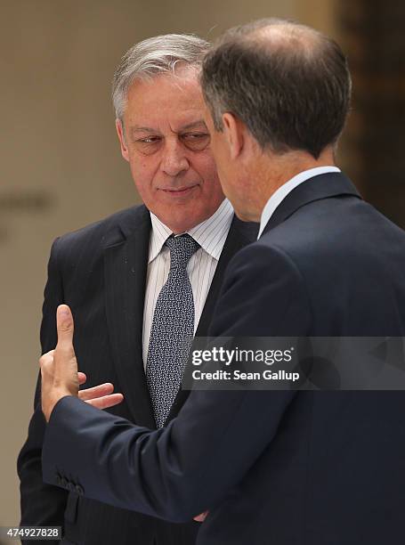 Governor of the Banque de France Christian Noyer arrives for the group photo of finance ministers, central bank governors, and global financial...