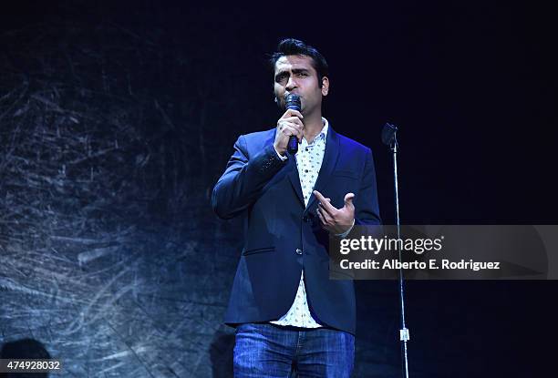 Comedian Kumail Nanjiani attends The Alliance For Children's Rights' Right To Laugh Benefit at The Avalon on May 27, 2015 in Hollywood, California.