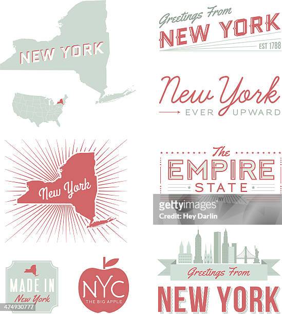 new york typography - manhattan stock illustrations