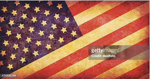 usa grunge flag - american flag grunge stock illustrations